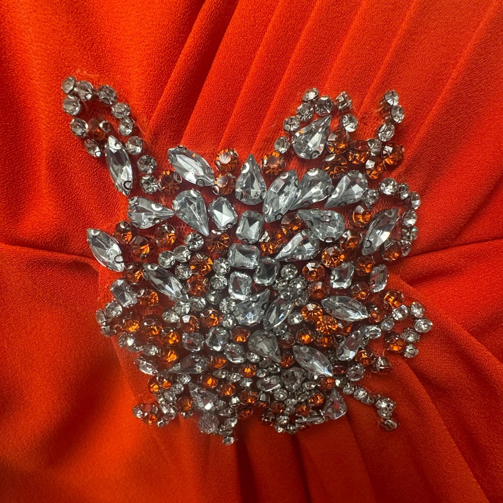 Terani Couture One Shoulder Orange Dress - Picture 5 of 11